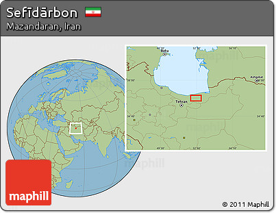 Savanna Style Location Map of Sefīdārbon