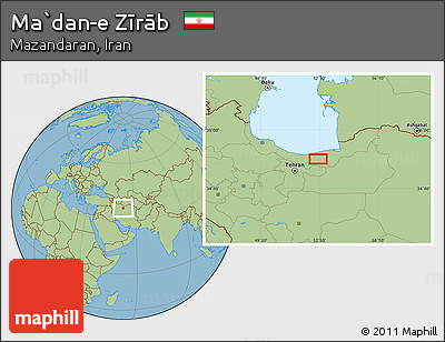 Savanna Style Location Map of Ma`dan-e Zīrāb