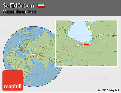 Savanna Style Location Map of Sefīdārbon