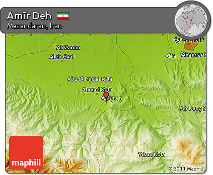 Physical Map of Amīr Deh