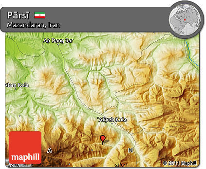 Physical Map of Pārsī