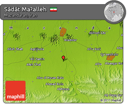 Physical Map of Sādāt Maḩalleh