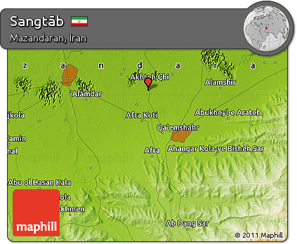 Physical Map of Sangtāb