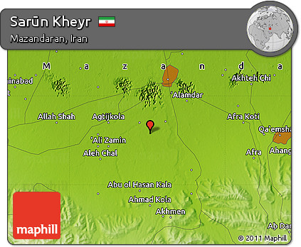 Physical Map of Sarūn Kheyr