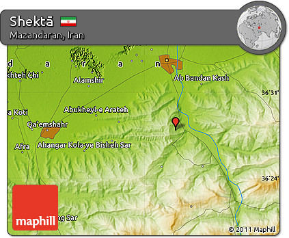 Physical Map of Shektā