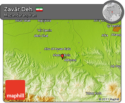 Physical Map of Zavār Deh
