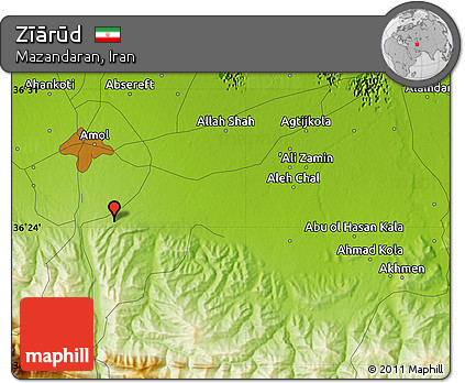 Physical Map of Zīārūd