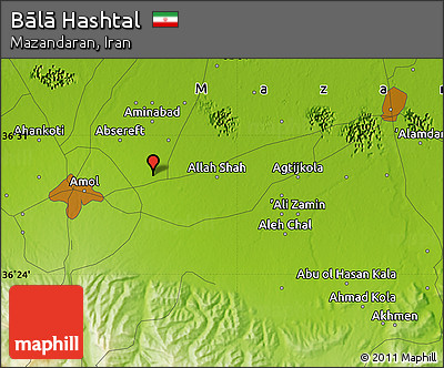 Physical Map of Bālā Hashtal