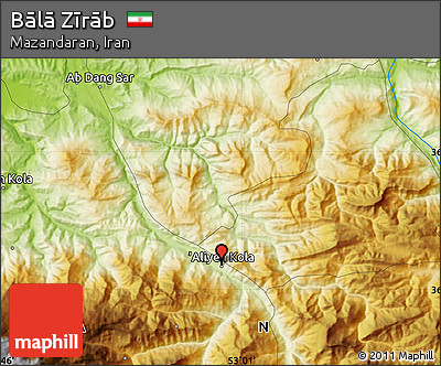 Physical Map of Bālā Zīrāb