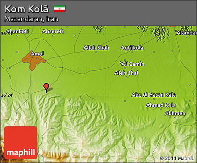 Physical Map of Kom Kolā