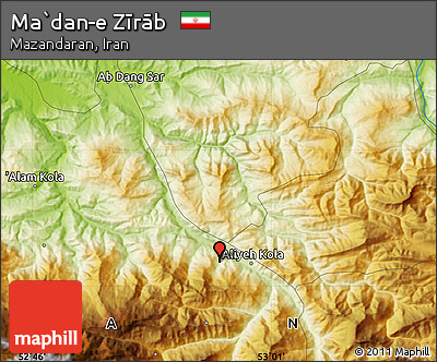 Physical Map of Ma`dan-e Zīrāb
