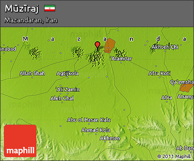 Physical Map of Mūzīraj