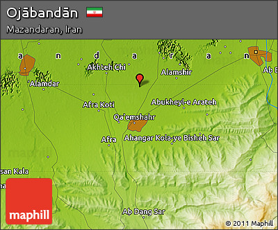 Physical Map of Ojābandān