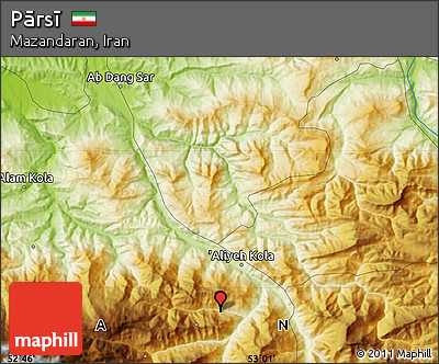 Physical Map of Pārsī
