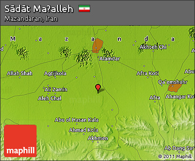 Physical Map of Sādāt Maḩalleh