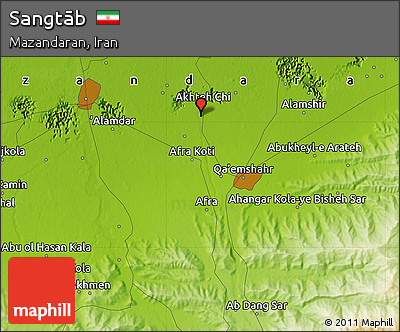 Physical Map of Sangtāb