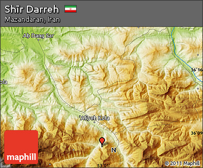 Physical Map of Shīr Darreh
