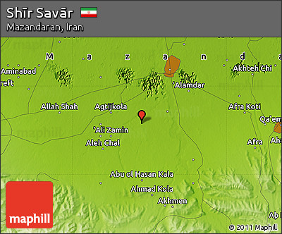 Physical Map of Shīr Savār