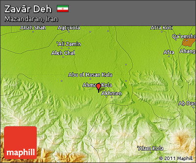 Physical Map of Zavār Deh
