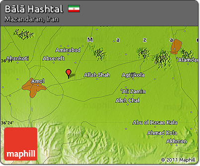 Physical Map of Bālā Hashtal