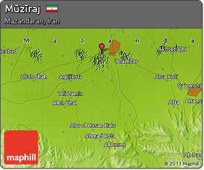 Physical Map of Mūzīraj