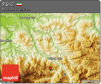 Physical Map of Pārsī