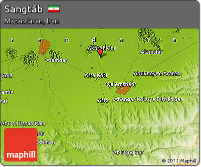 Physical Map of Sangtāb