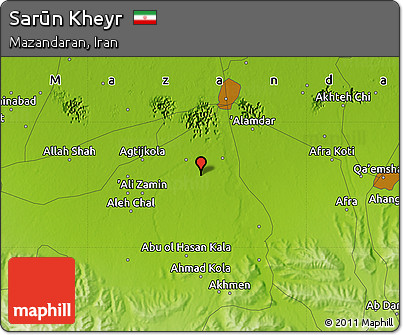 Physical Map of Sarūn Kheyr