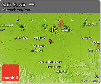 Physical Map of Shīr Savār