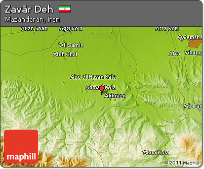 Physical Map of Zavār Deh