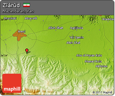 Physical Map of Zīārūd