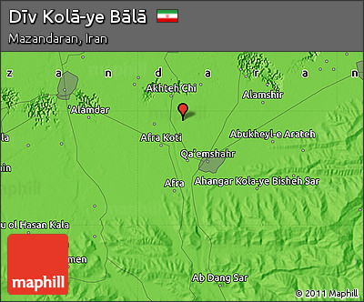 Political Map of Dīv Kolā-ye Bālā