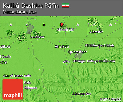 Political Map of Kalhū Dasht-e Pā'īn