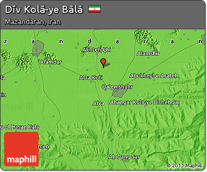 Political Map of Dīv Kolā-ye Bālā