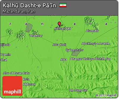 Political Map of Kalhū Dasht-e Pā'īn