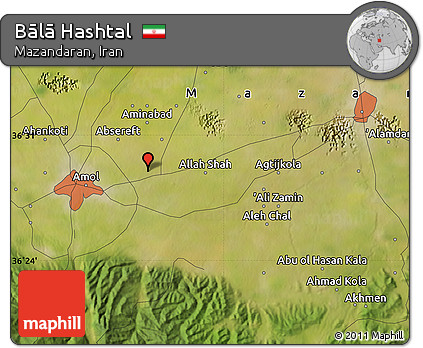 Satellite Map of Bālā Hashtal