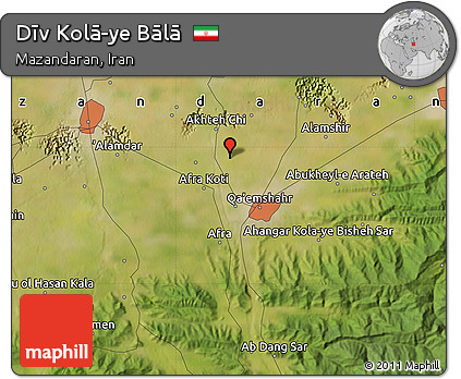 Satellite Map of Dīv Kolā-ye Bālā