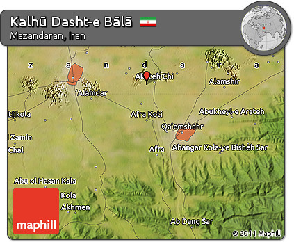 Satellite Map of Kalhū Dasht-e Bālā