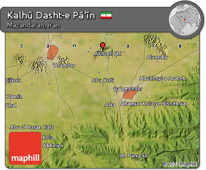 Satellite Map of Kalhū Dasht-e Pā'īn