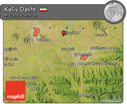 Satellite Map of Kalīv Dasht