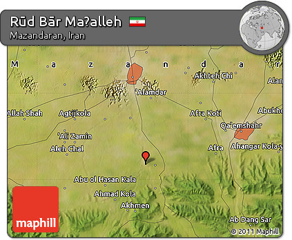 Satellite Map of Rūd Bār Maḩalleh