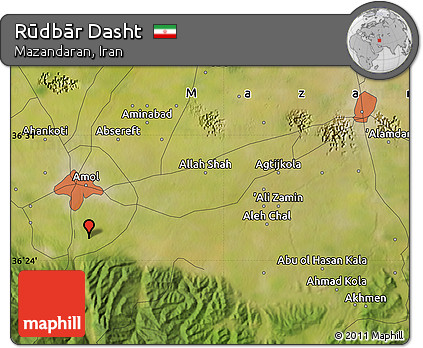 Satellite Map of Rūdbār Dasht