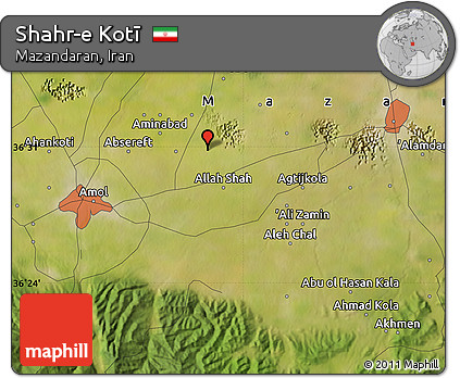 Satellite Map of Shahr-e Kotī