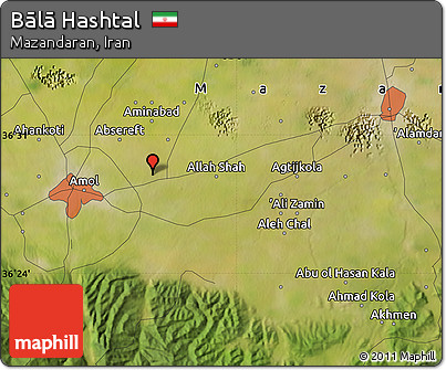 Satellite Map of Bālā Hashtal