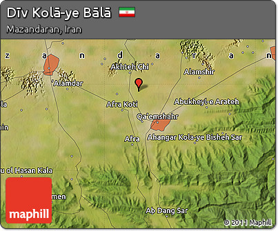 Satellite Map of Dīv Kolā-ye Bālā