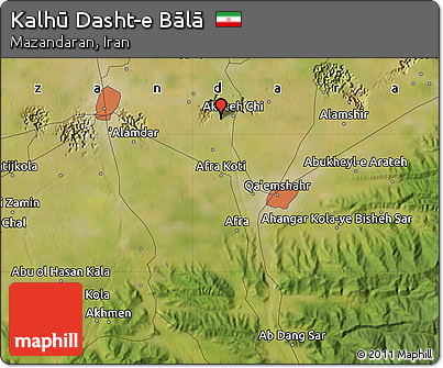 Satellite Map of Kalhū Dasht-e Bālā