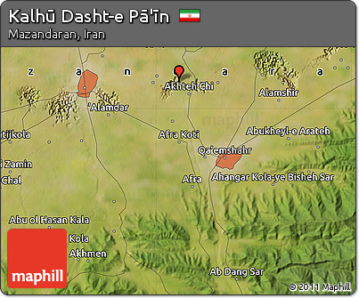 Satellite Map of Kalhū Dasht-e Pā'īn