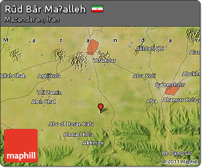 Satellite Map of Rūd Bār Maḩalleh