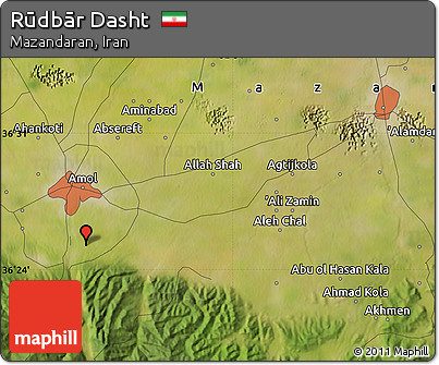 Satellite Map of Rūdbār Dasht
