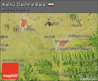 Satellite Map of Kalhū Dasht-e Bālā